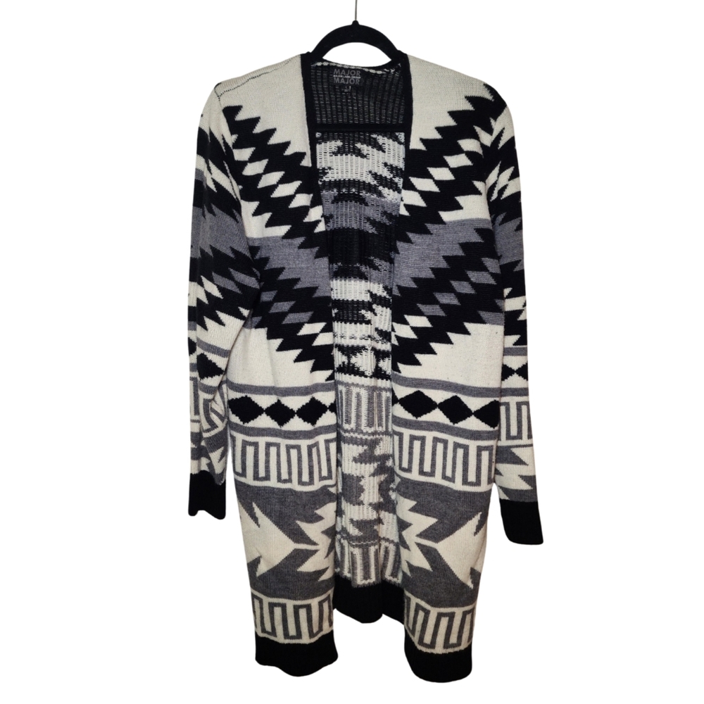 Tribal Print Cardigan Sweater
